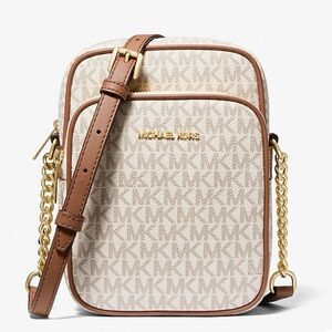 Michael Kors Tan and Cream Crossbody Bag